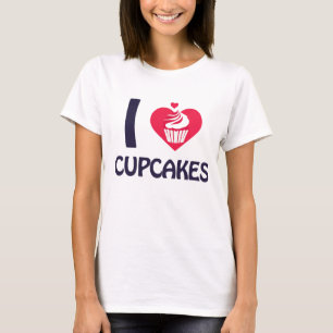 Camiseta Eu adoro T-Shirt de Cupcakes