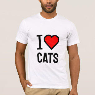 Camiseta Eu adoro T-Shirt de gatos