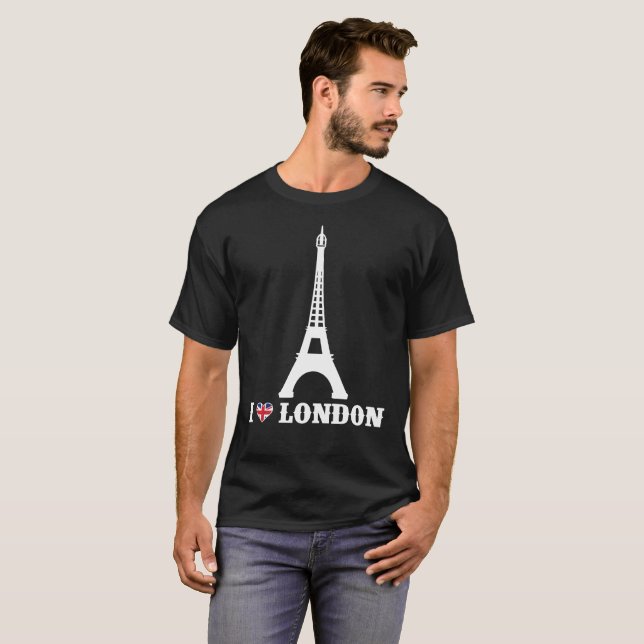 Camiseta Eu Adoro T-Shirt Eiffel Tower Piada Tee (Frente Completa)