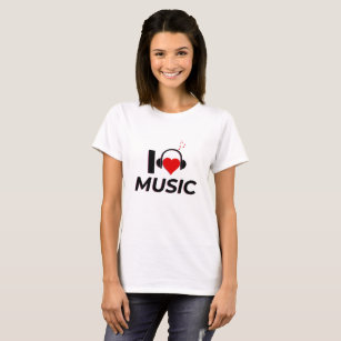 Camiseta Eu adoro T-shirt musical