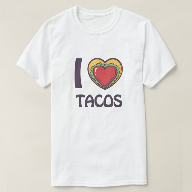 Camiseta Eu adoro Tacos (Frente do Design)