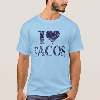 Camiseta Eu adoro tacos - tacos tacos de coração
