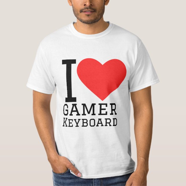 Camiseta Eu adoro teclado de jogador (Frente)