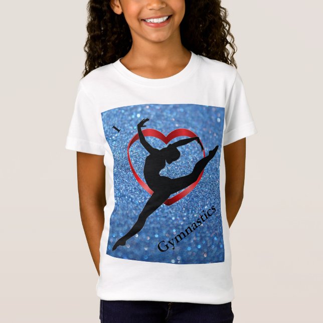 Camiseta Eu Adoro Teto do Coração da Ginástica (Frente)
