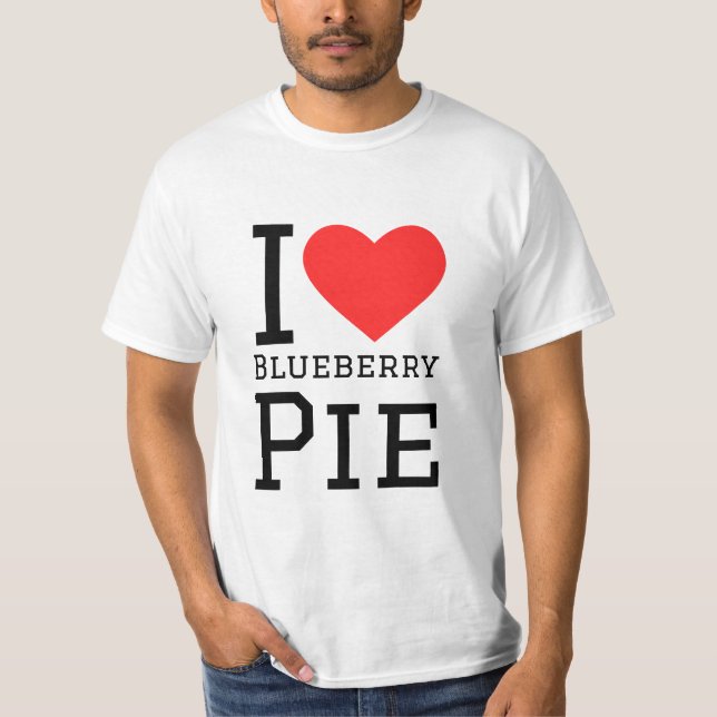 Camiseta Eu adoro torta de mirtilo (Frente)