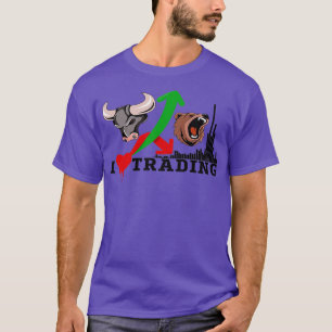 Camiseta Eu adoro trocar Design ursos vs touros com volume