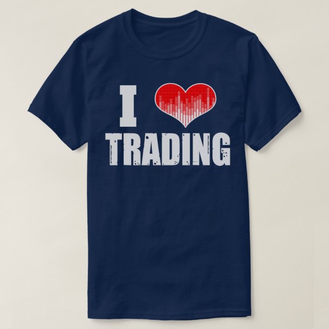 Camiseta Eu Adoro Trocar Stocks Forex Trader Heart 2 (Frente do Design)