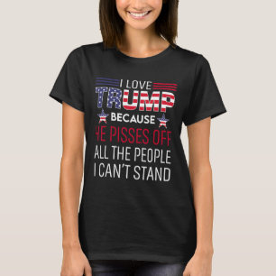 Camiseta Eu Adoro Trump Porque Ele Irrita As Pessoas Que Eu