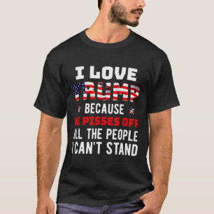 Camiseta Eu Adoro Trump Porque Ele Irrita As Pessoas Que Eu