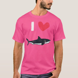 Camiseta Eu Adoro Tubarões Mergulhando Amantes