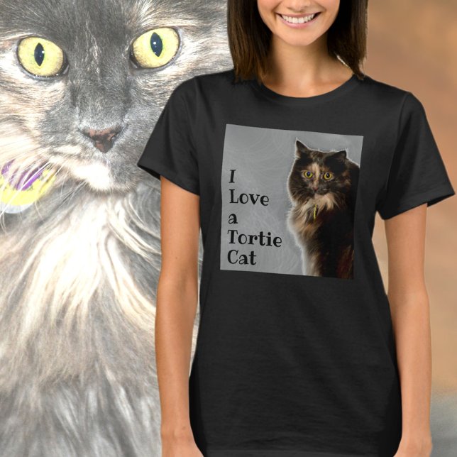 Camiseta Eu adoro um gato Tortie (Criador carregado)