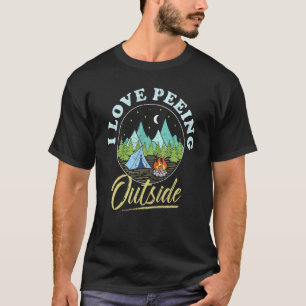 Camiseta Eu Adoro Urinar Fora da Atividade Acampamento Fora