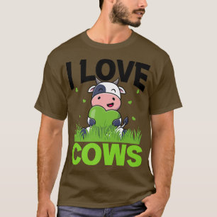 Camiseta Eu Adoro Vacas Criadoras De Bovinos Fazendedores D