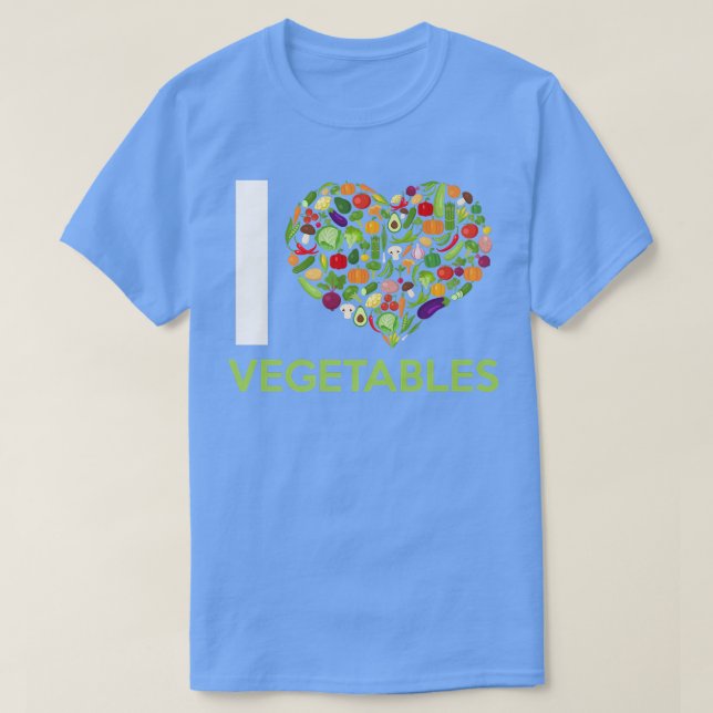 Camiseta Eu adoro vegetais Frutas vegetais (Frente do Design)