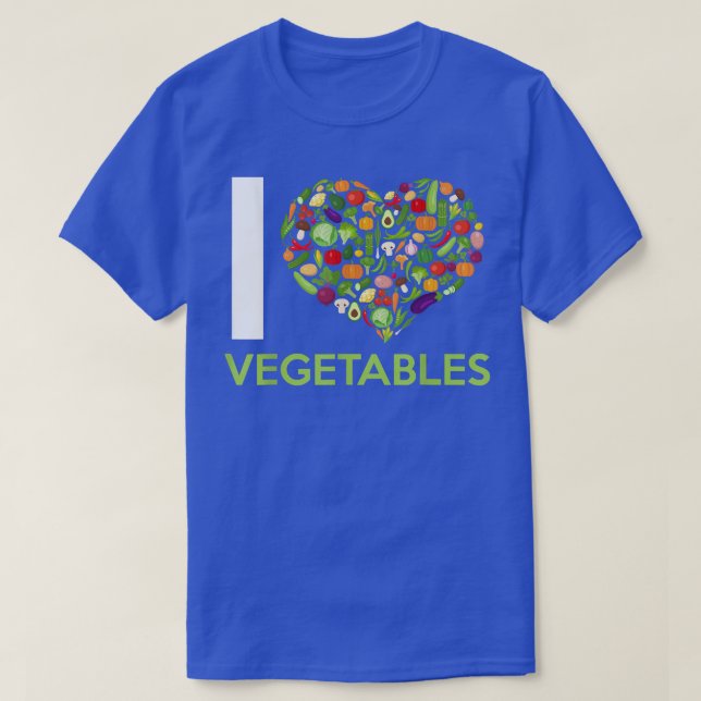 Camiseta Eu adoro vegetais Frutas vegetais (Frente do Design)