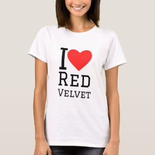 Camiseta Eu adoro veludo vermelho