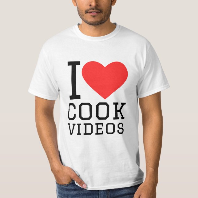 Camiseta Eu adoro vídeos de cozinheiros (Frente)
