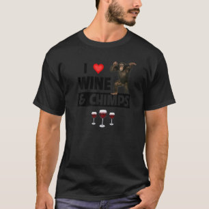 Camiseta Eu adoro vinho e chimpanzés, Bebendo Chimpanzé Mac