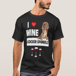Camiseta Eu adoro vinho e coqueiros Cachorros Cachorros Mãe