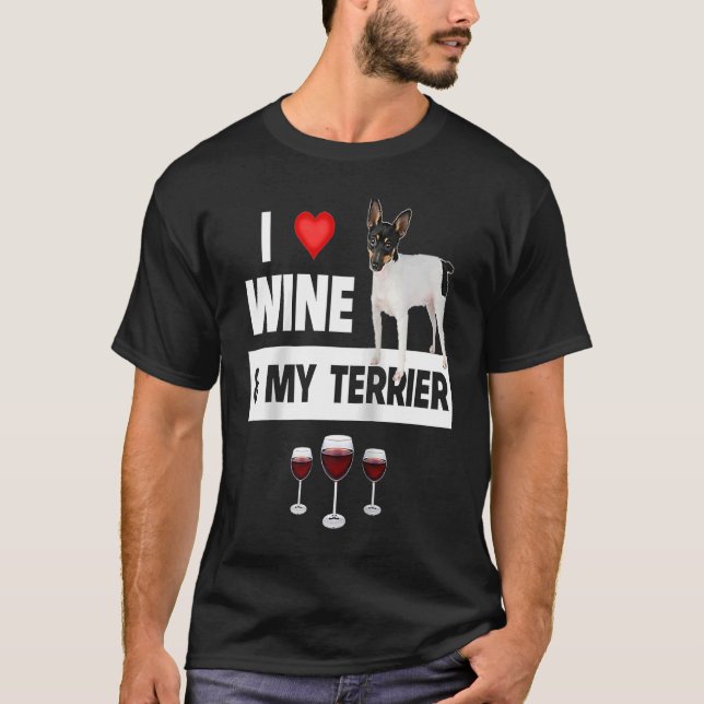 Camiseta Eu adoro vinho e minha raposa suave, Cachorro suav (Frente)