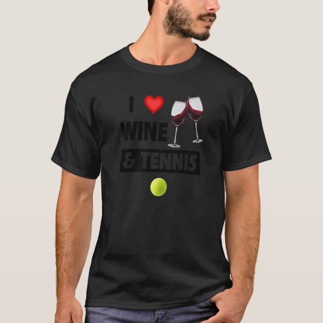 Camiseta Eu Adoro Vinho E Óculos De Bebendo Tênis Para Fest (Frente)