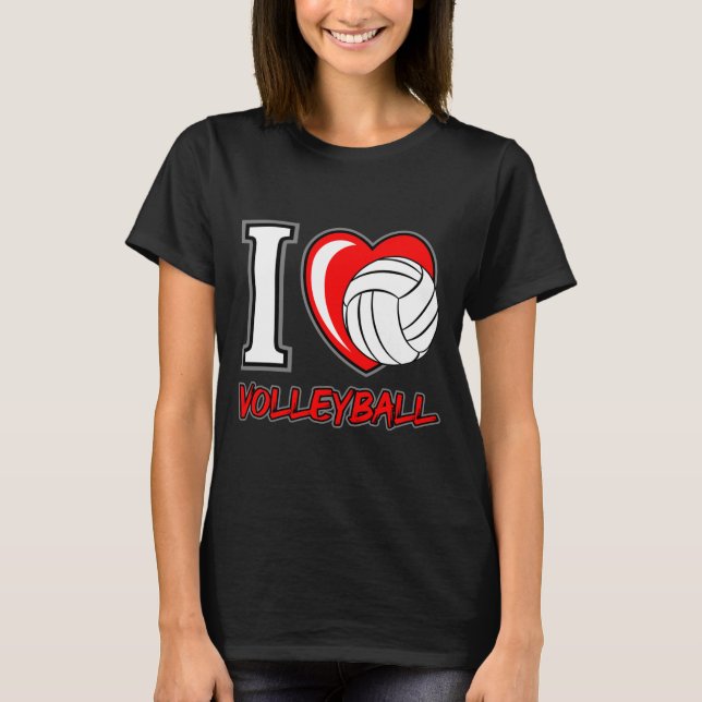 Camiseta Eu adoro vôlei - slogans e citações de vôlei (Frente)