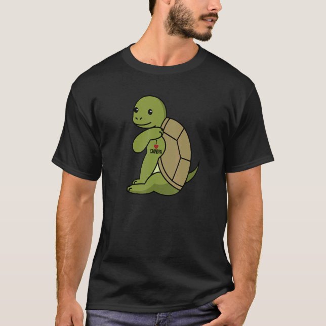 Camiseta Eu Adoro Vovô Tatto Tortoise Avô Pet (Frente)