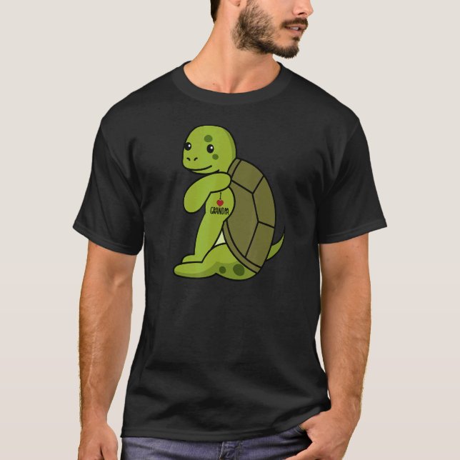 Camiseta Eu Adoro Vovô Tattoo Turtle Avô Pet (Frente)