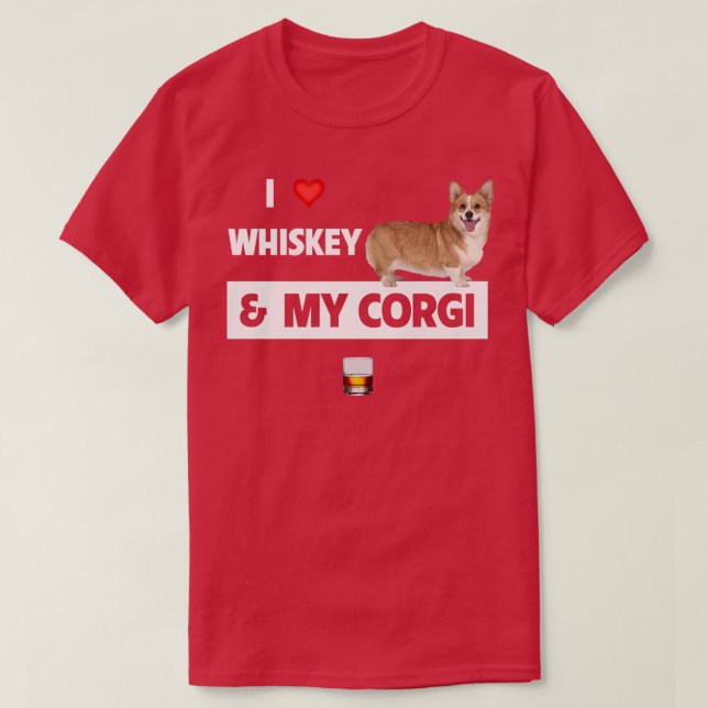 Camiseta Eu Adoro Whiskey E Minha Mãe Pai Bebendo De Cachor (Frente do Design)