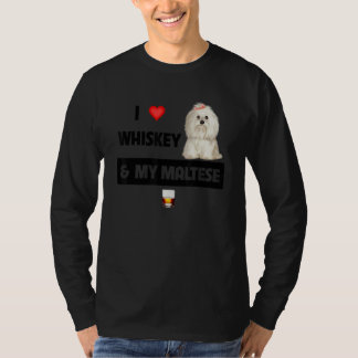 Camiseta Eu Adoro Whiskey E O Meu Pai De Cachorro Maltês