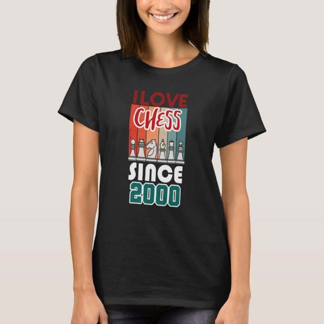 Camiseta Eu adoro xadrez desde 2000 (Frente)