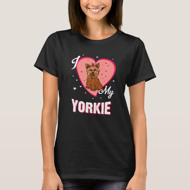 Camiseta Eu Adoro Yorkshire Terrier Para Cachorro (Frente)