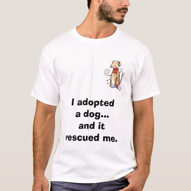 Camiseta Eu adotei um cão… e salvou-me (Frente)