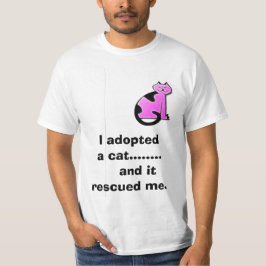 Camiseta Eu adotei     um gato ........    e salvou-me