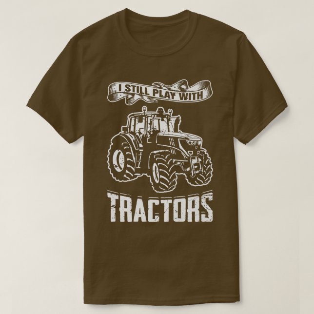 Camiseta Eu Ainda Brinco Com Tractores De Veículos Caminhon (Frente do Design)