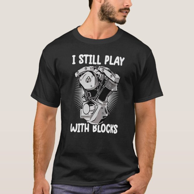 Camiseta Eu ainda toco com blocos Motor Mecânico (Frente)