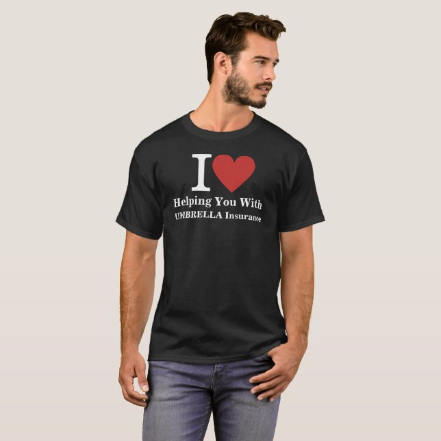 Camiseta Eu ❤️ Ajudando você com o seguro UMBRELLA PERSONAL (Frente Completa)