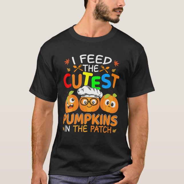 Camiseta Eu Alimento Pumpkins Cute Halloween Pumpkin Lunc (Frente)