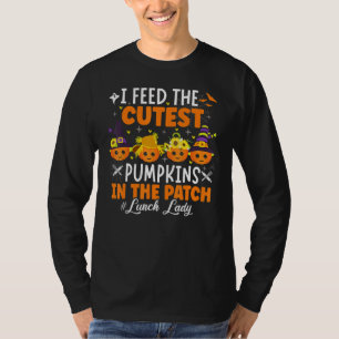 Camiseta Eu Alimento Pumpkins Mais Corajoso No Almoço Lady