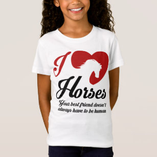 Camiseta Eu ama/cavalos do coração