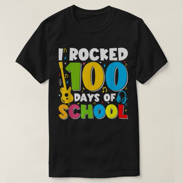 Camiseta Eu Amarrei 100 Dias De Música De Violão Na Escola (Frente do Design)