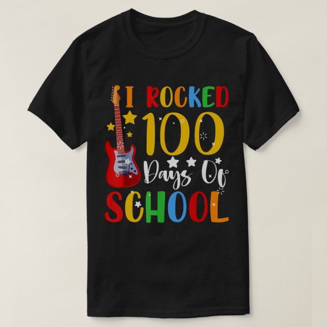 Camiseta Eu Amarrei 100 Dias De Música De Violão Na Escola (Frente do Design)