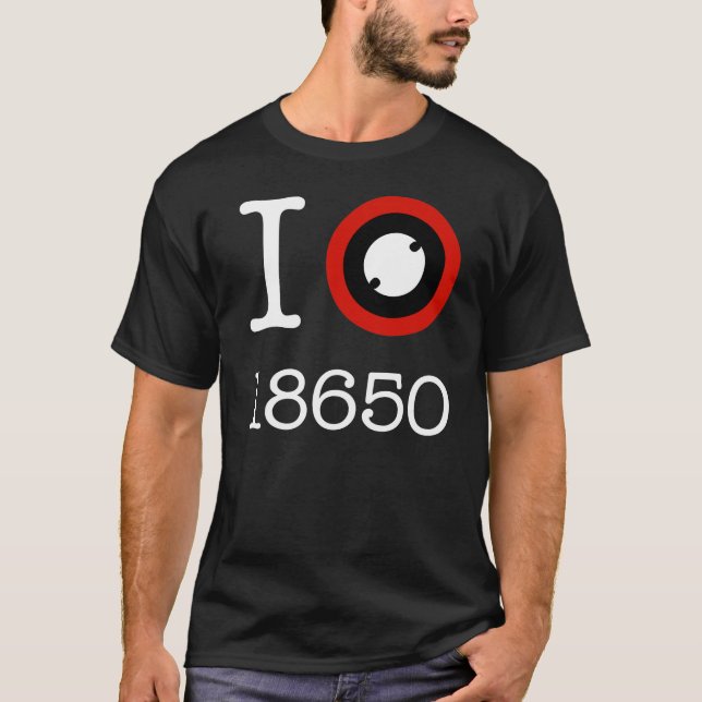 Camiseta Eu amo 18650 baterias do Li-Íon (Frente)