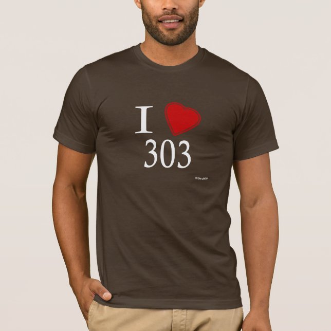 Camiseta Eu amo 303 Denver (Frente)