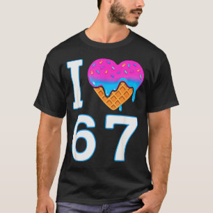 Camiseta Eu Amo 67 Meme Coração 6 7 Coisas de Merch Six Sev