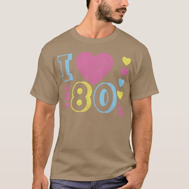 Camiseta eu amo 80 s retrô (Frente)