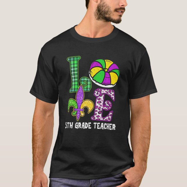 Camiseta Eu Amo A 5 da Mardi Professora da Grau da Grau Leo (Frente)