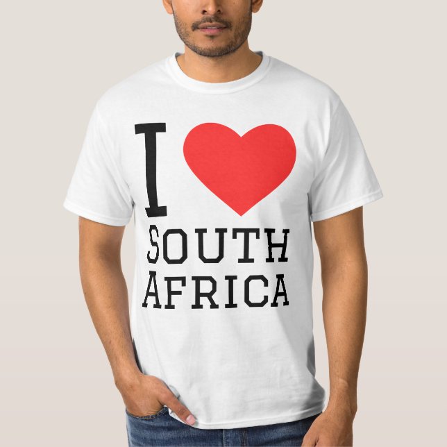 Camiseta Eu amo a África do Sul (Frente)
