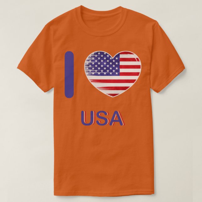 Camiseta Eu Amo A América Bandeira Meu País 20 (Frente do Design)