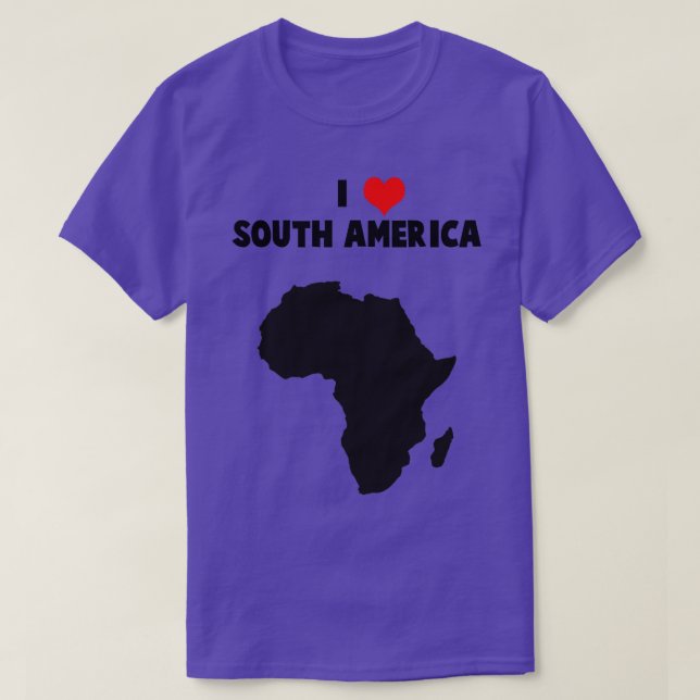 Camiseta Eu amo a América do Sul (Frente do Design)